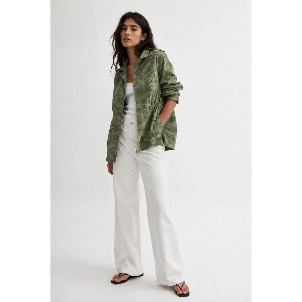 Lane Bryant Camo Utility Jacket Womens 24 Green Military Anorak Plus Size